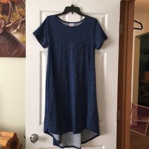Lularoe Black and Blue Polka Dot Carly